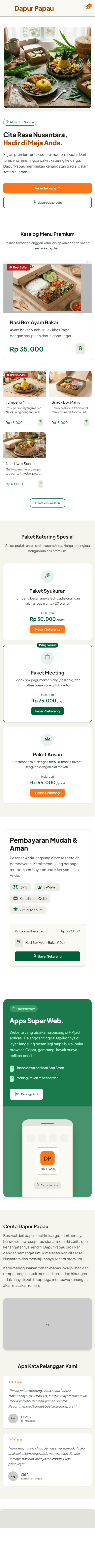 Desain website Dapur Papau