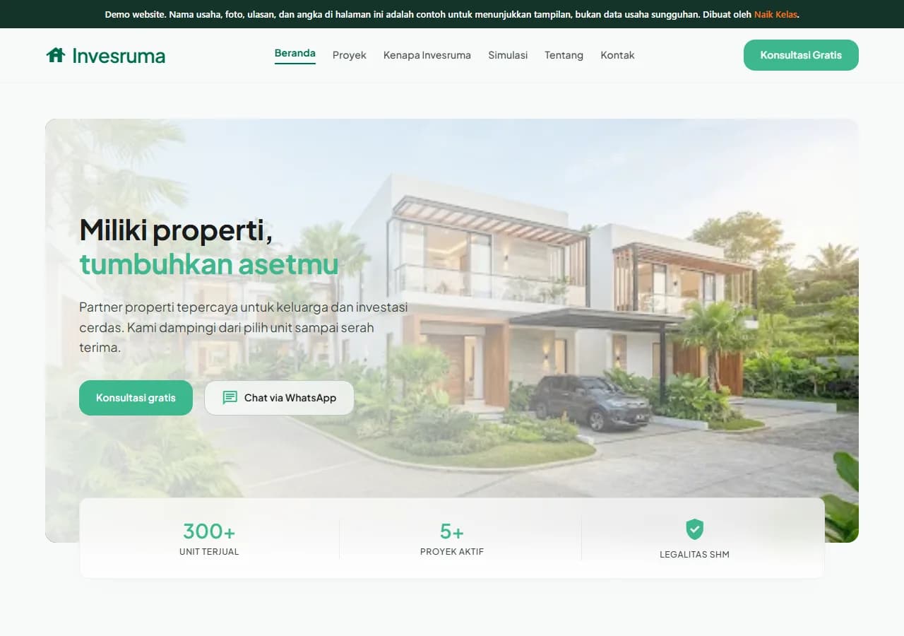 Contoh desain jasa pembuatan website company profile profesional