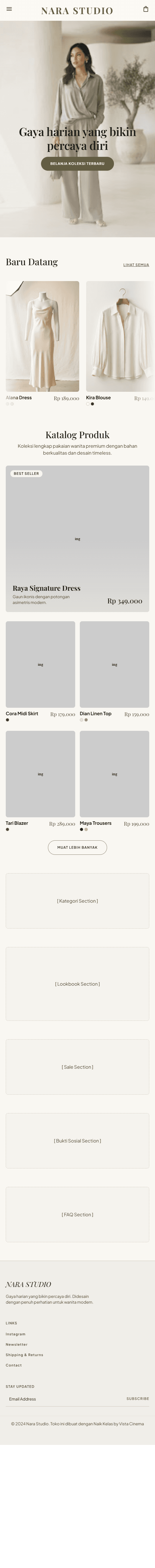 Desain website Nara Studio