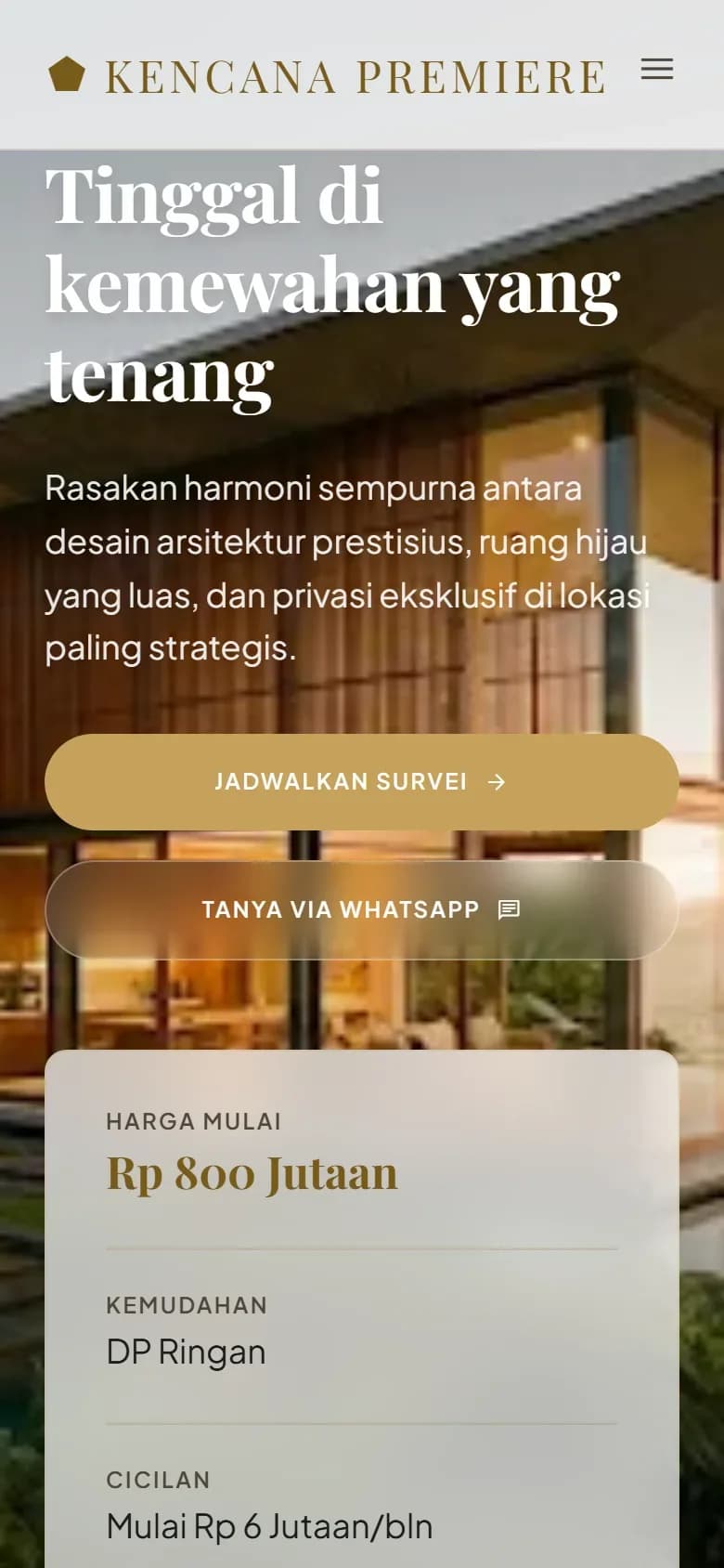 Toko Kencana Premiere dilihat dari HP