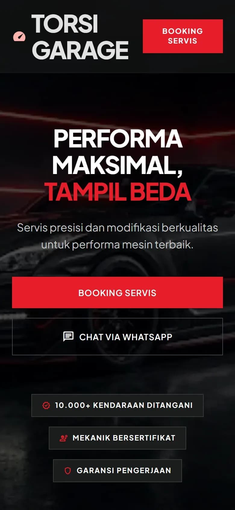Toko Torsi Garage dilihat dari HP